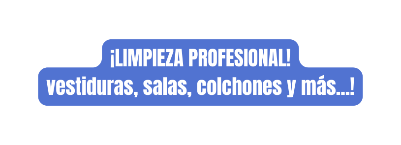 LIMPIEZA PROFESIONAL vestiduras salas colchones y más